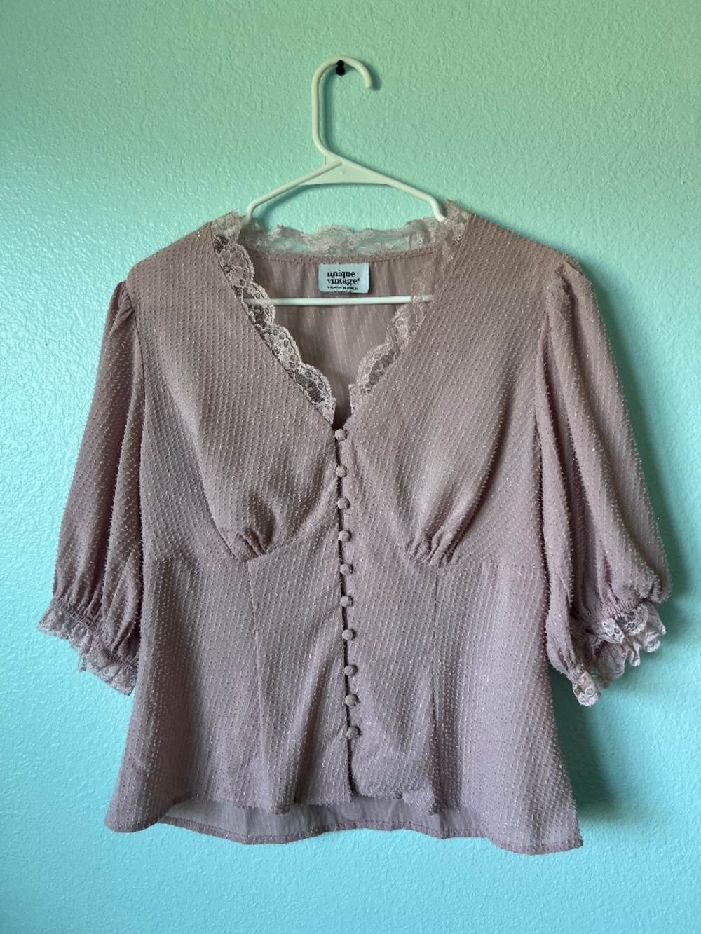 Dusty pink vintage style blouse